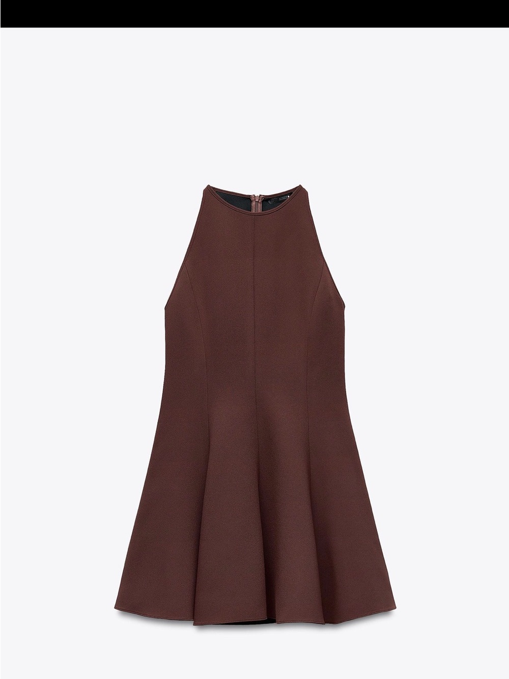 Sleeveless Brown A-Line Dress